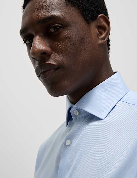 Regular Fit Luxury Cotton Double Cuff Twill Shirt