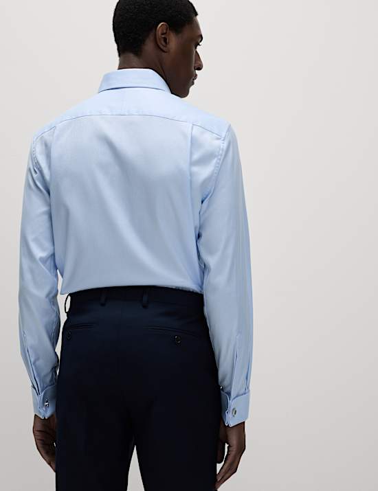 Regular Fit Luxury Cotton Double Cuff Twill Shirt