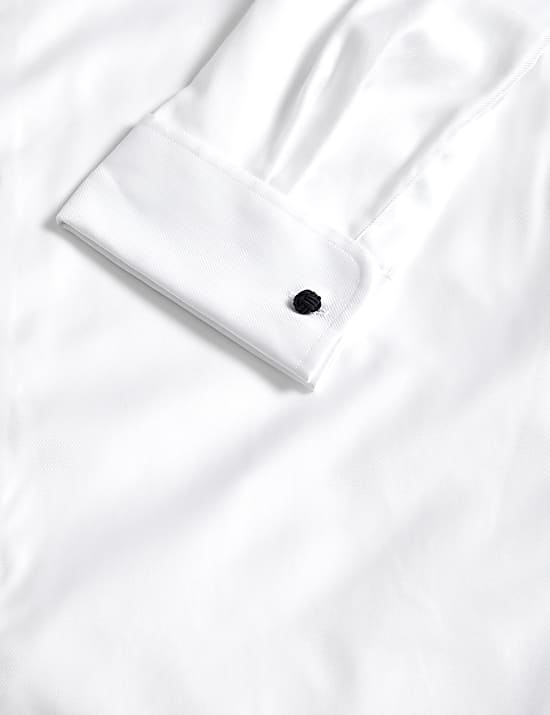 Kemeja Twill Katun Mewah Manset Ganda Regular Fit