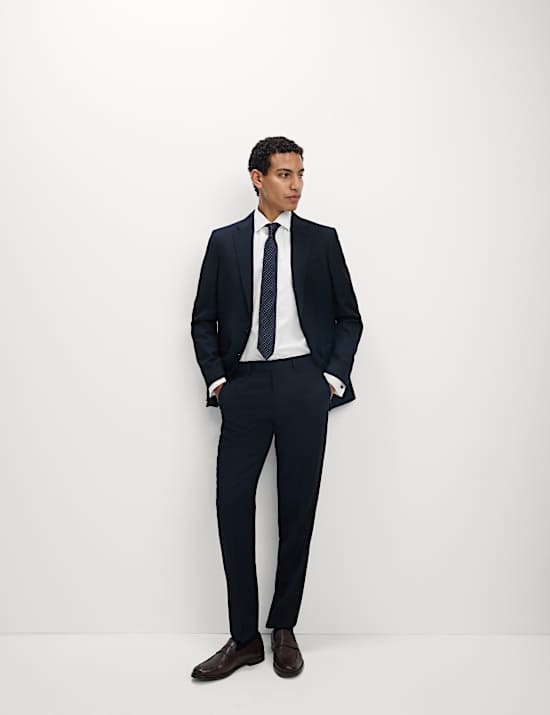 Kemeja Twill Katun Mewah Manset Ganda Regular Fit