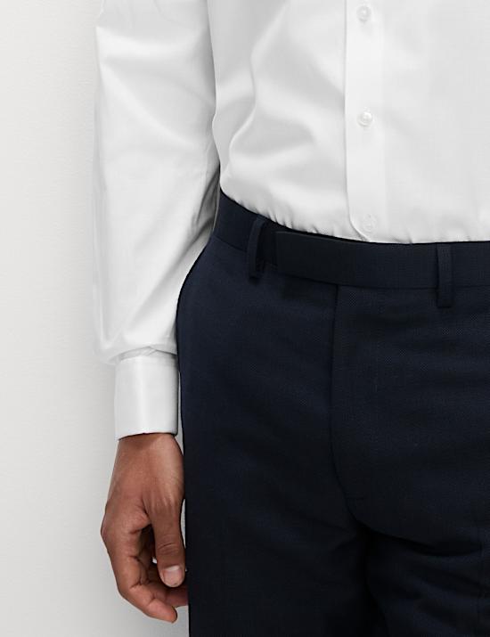 Kemeja Twill Katun Mewah Manset Ganda Regular Fit