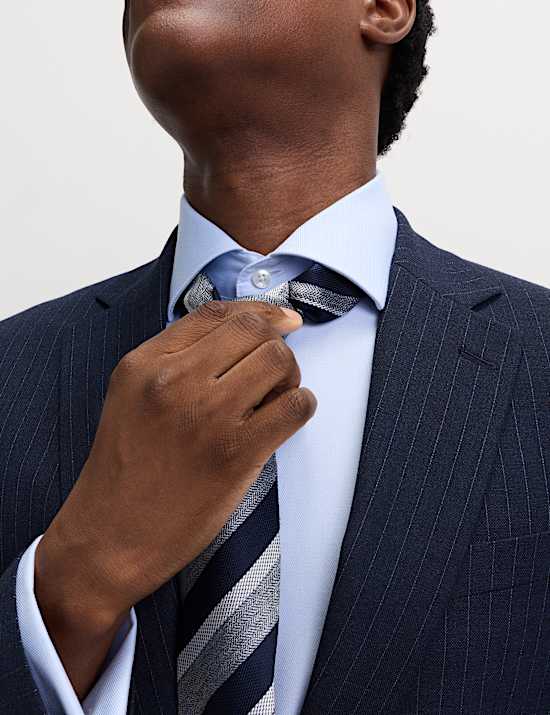 Slim Fit Luxury Cotton Double Cuff Twill Shirt