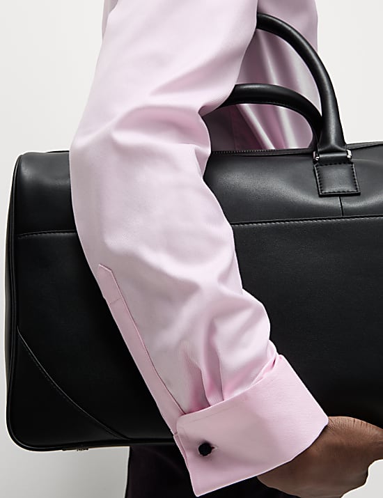 Tailored Fit Luxury Cotton Double Cuff Twill Shirt