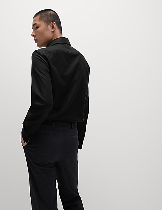 Tailored Fit Luxury Cotton Double Cuff Twill Shirt