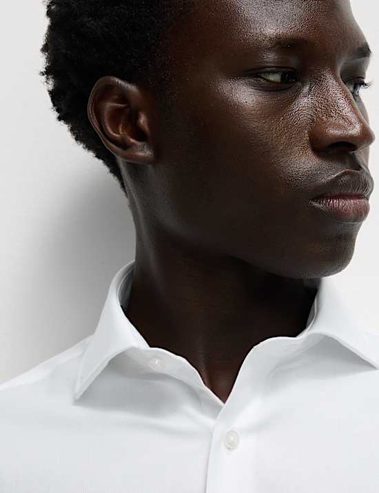 Tailored Fit Luxury Cotton Double Cuff Twill Shirt