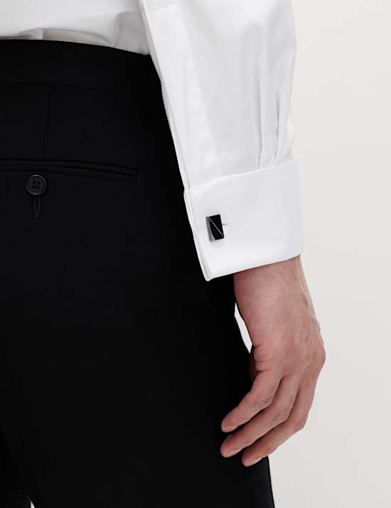 Luksusowa koszula slim fit z diagonalu 100% bawełny