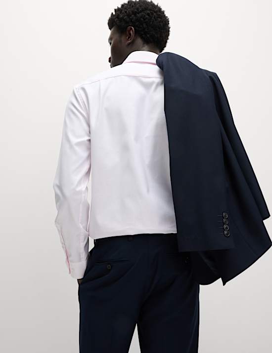 Camisa de ajuste estándar en sarga de algodón prémium