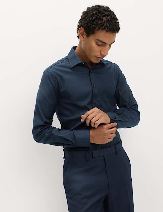 Slim Fit Luxury Cotton Twill Shirt