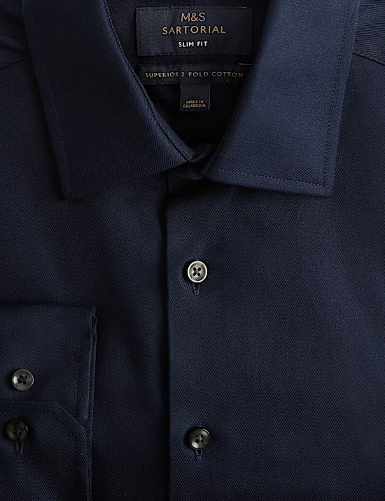 Slim Fit Luxury Cotton Twill Shirt