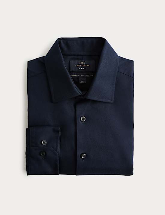 Slim Fit Luxury Cotton Twill Shirt