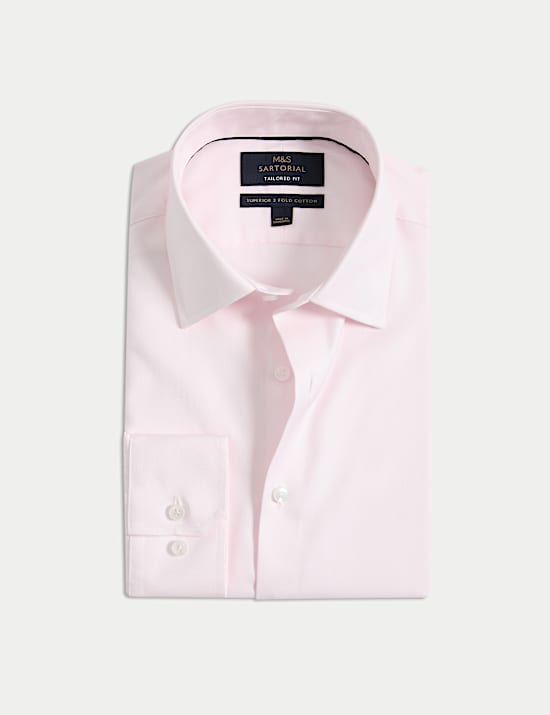 Gedefinieerd luxe overhemd van gemakkelijk te strijken katoenen keperstof