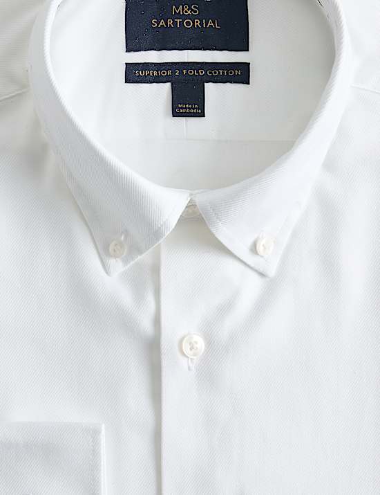 Slim Fit Pure Cotton Twill Luxury Shirt