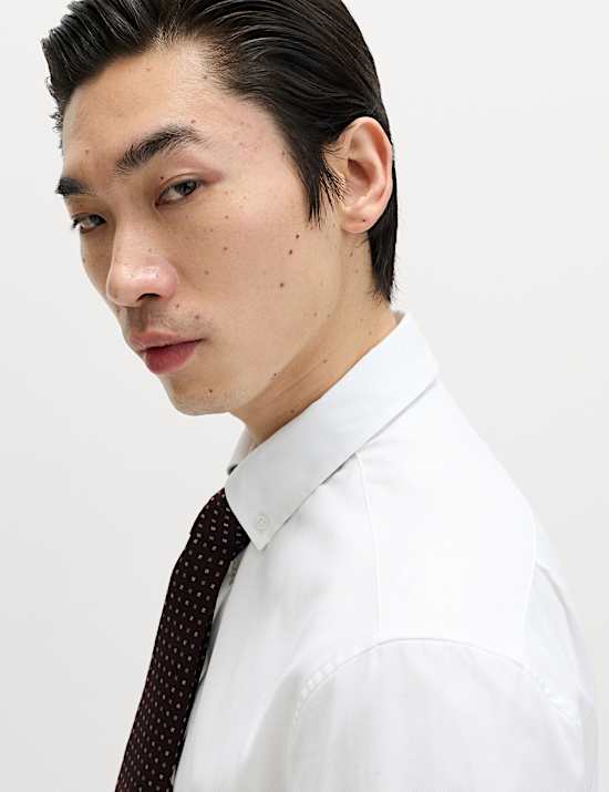 Slim Fit Pure Cotton Twill Luxury Shirt