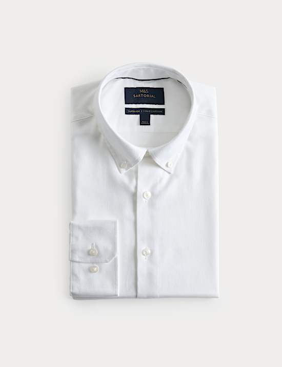 Slim Fit Pure Cotton Twill Luxury Shirt