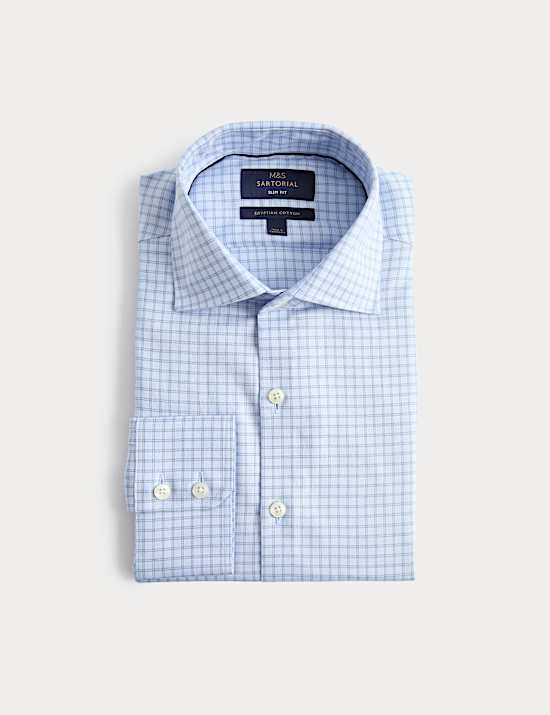 Slim Fit Egyptian Cotton Check Shirt