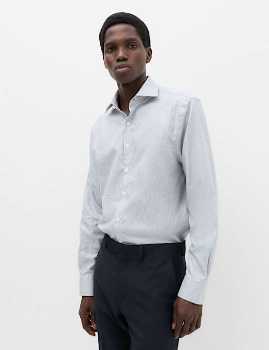 Slim Fit Egyptian Cotton Dobby Shirt
