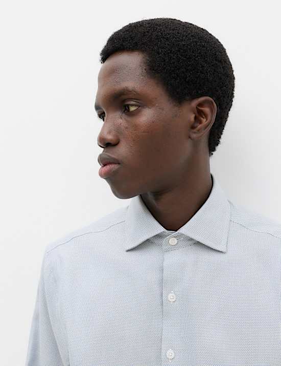 Slim Fit Egyptian Cotton Dobby Shirt