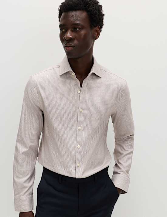 Slim Fit Egyptian Cotton Dobby Shirt