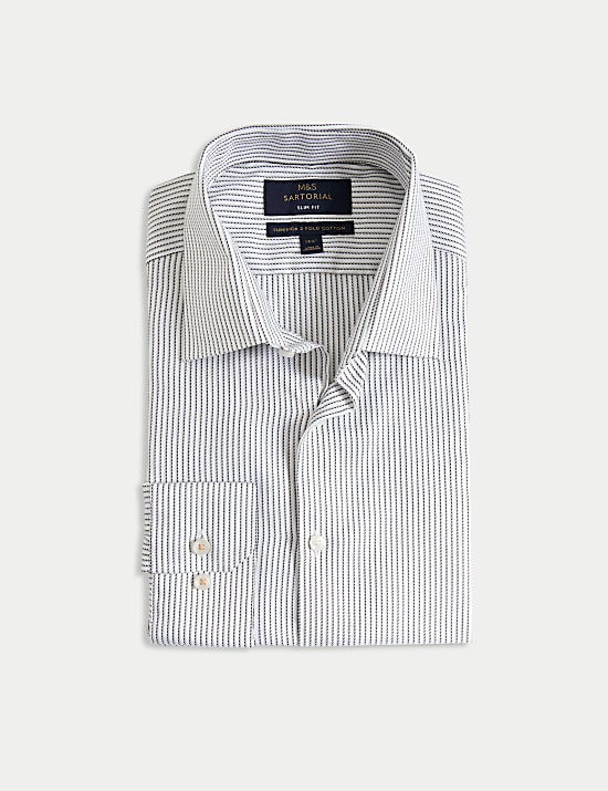 Slim Fit Luxury Cotton Striped Shirt