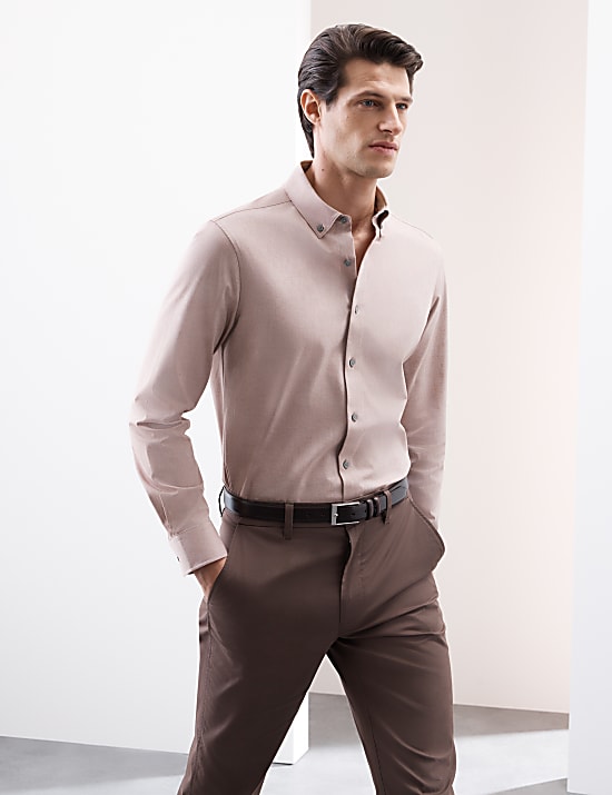 Βαμβακερό ελαστικό πουκάμισο 360 Flex™ με στενή εφαρμογή