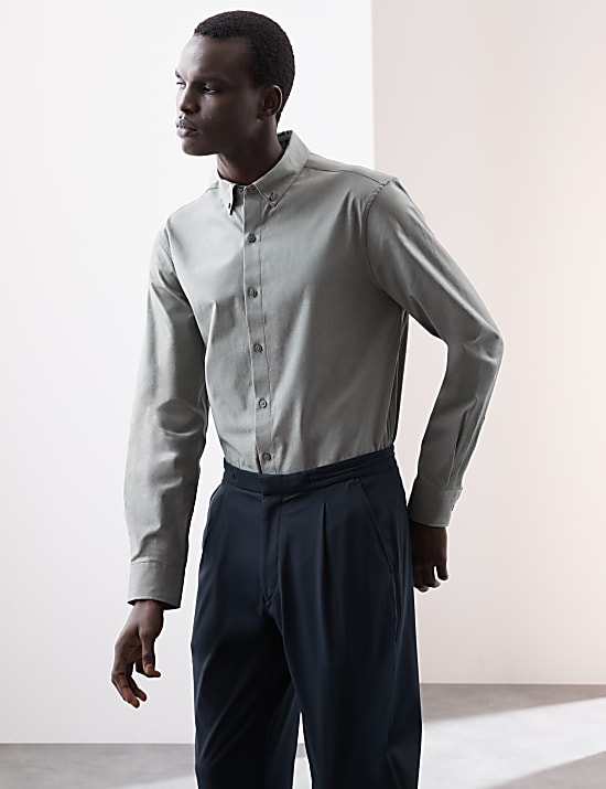 Βαμβακερό ελαστικό πουκάμισο 360 Flex™ με στενή εφαρμογή