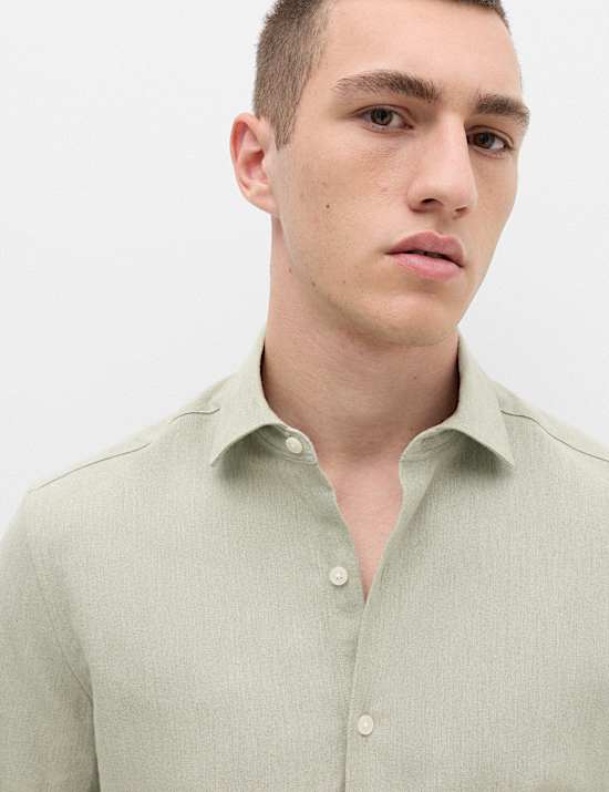 Regular Fit Easy Iron Marl Shirt