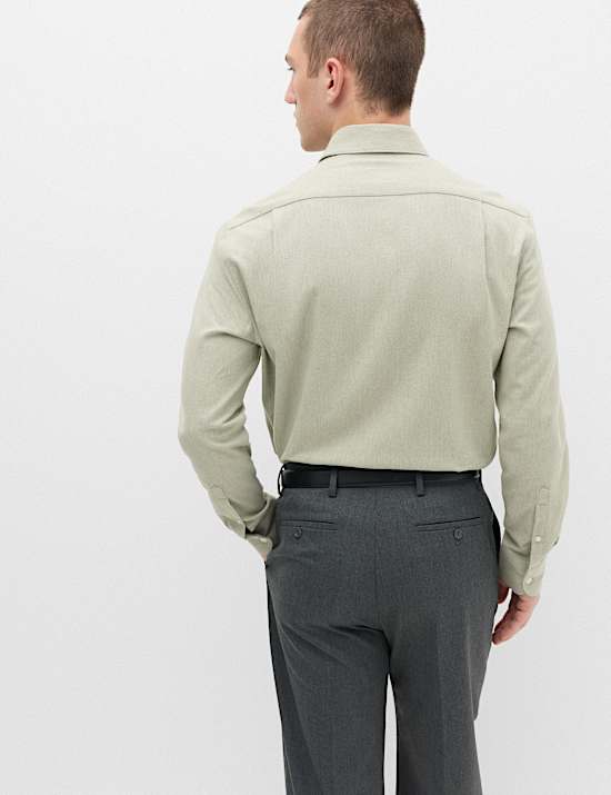 Regular Fit Easy Iron Marl Shirt