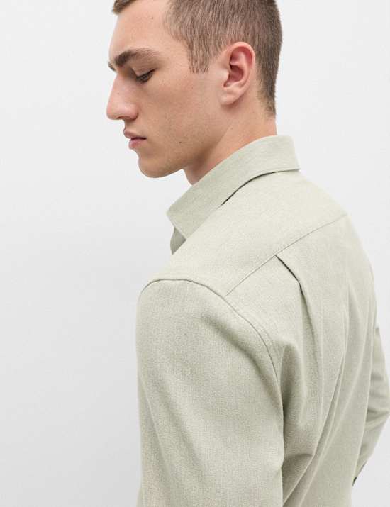 Regular Fit Easy Iron Marl Shirt