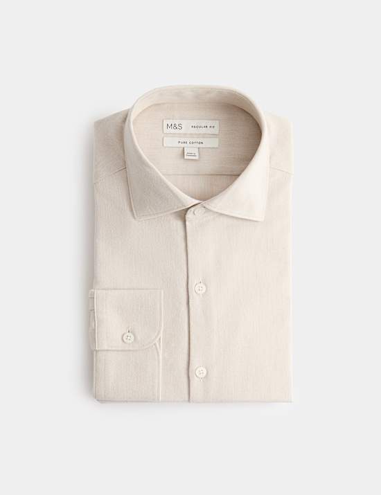 Regular Fit Easy Iron Marl Shirt