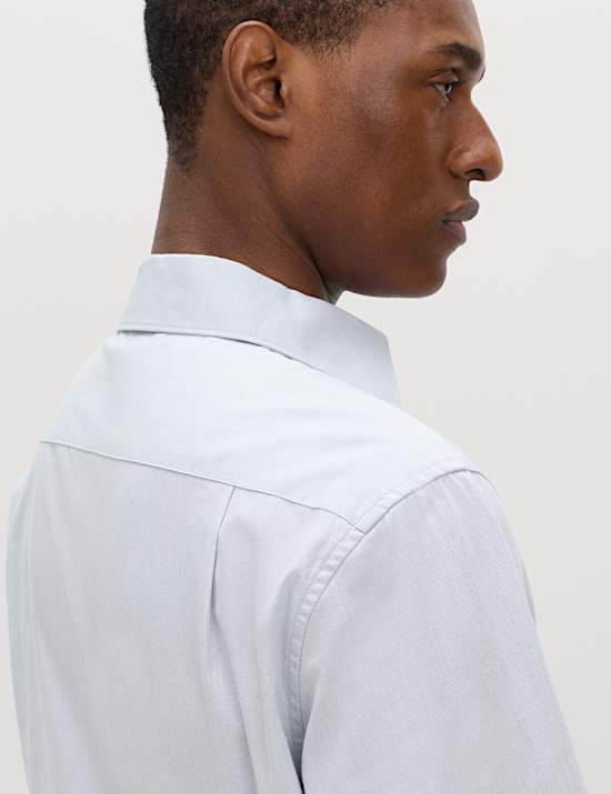 Regular Fit Pure Cotton Marl Shirt