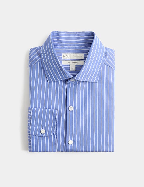 Regular Fit Pure Cotton Striped Shirt