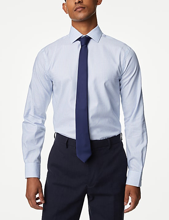 Regular Fit Non Iron Pure Cotton Striped Shirt