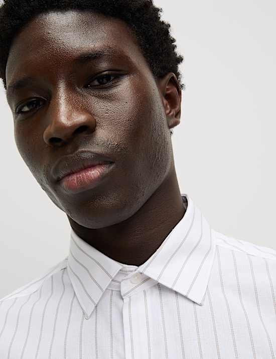 Easy Iron Pure Cotton Striped Shirt