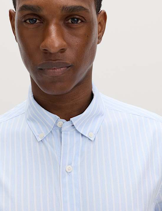 Regular Fit Pure Cotton Striped Shirt