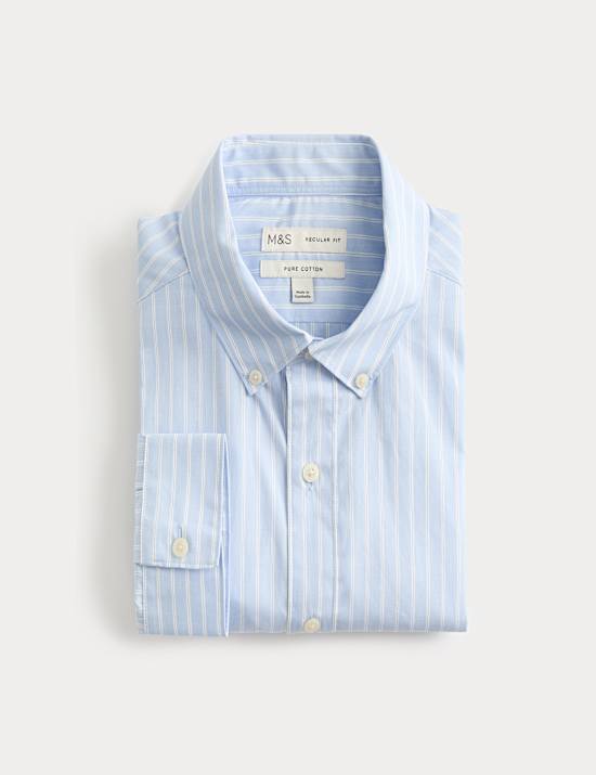 Regular Fit Pure Cotton Striped Shirt