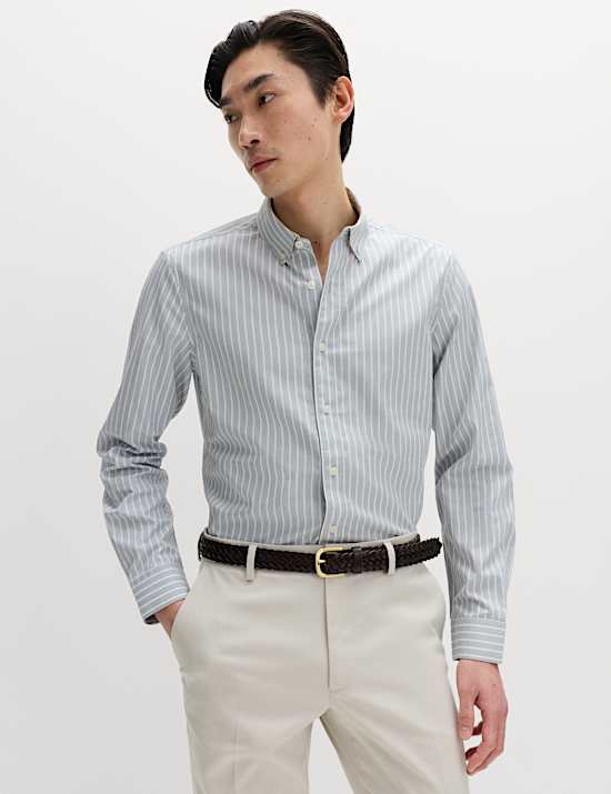 Regular Fit Pure Cotton Striped Shirt
