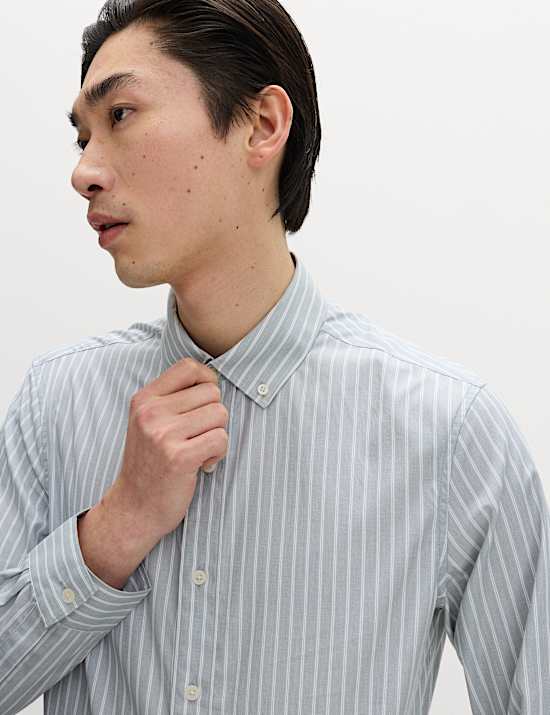 Regular Fit Pure Cotton Striped Shirt