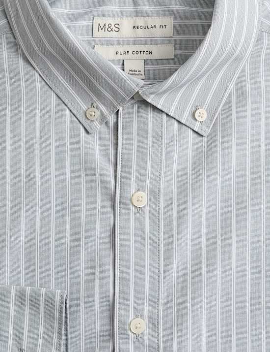 Regular Fit Pure Cotton Striped Shirt