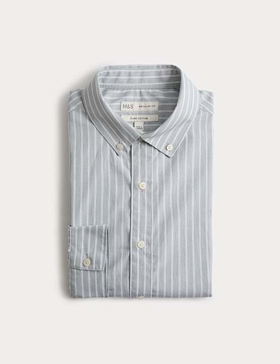 Regular Fit Pure Cotton Striped Shirt