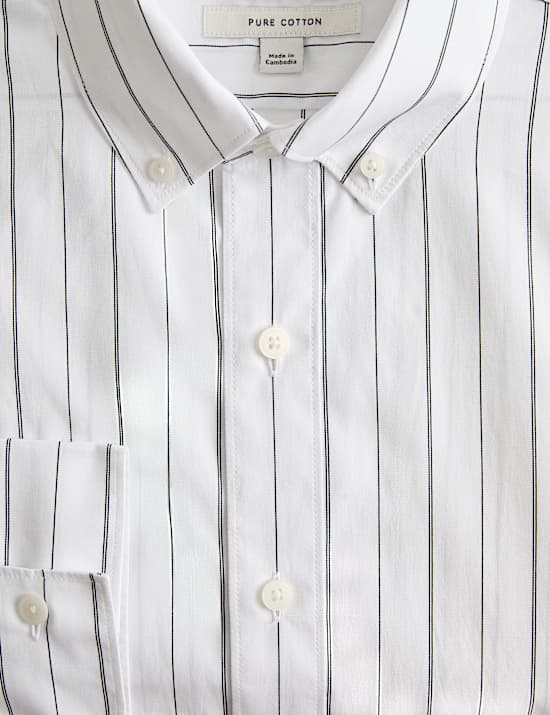 Regular Fit Pure Cotton Striped Shirt
