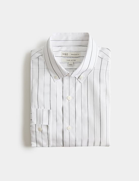 Regular Fit Pure Cotton Striped Shirt