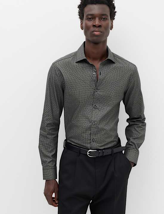 Regular Fit Pure Cotton Textured Shirt