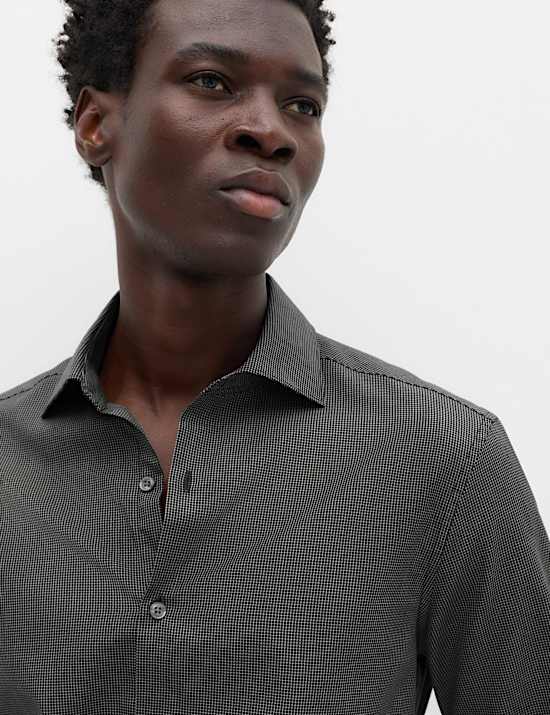 Regular Fit Pure Cotton Textured Shirt
