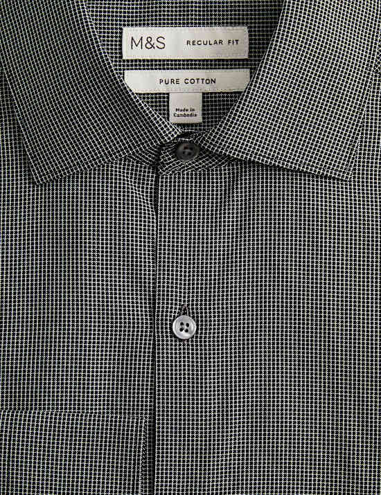 Regular Fit Pure Cotton Textured Shirt
