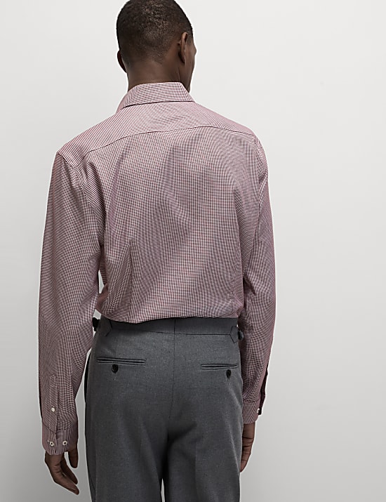 Slim Fit Non Iron Pure Cotton Houndstooth Shirt