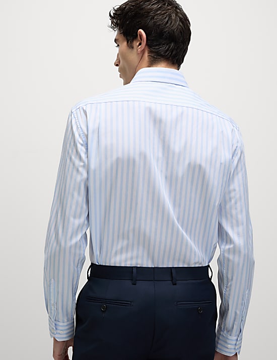 Regular Fit Pure Cotton Striped Shirt