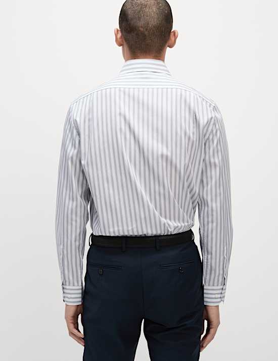 Regular Fit Pure Cotton Striped Shirt