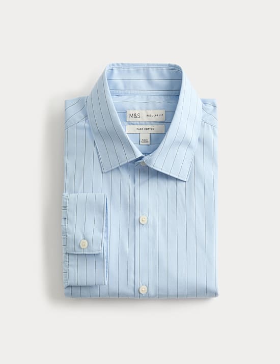 Regular Fit Pure Cotton Striped Shirt