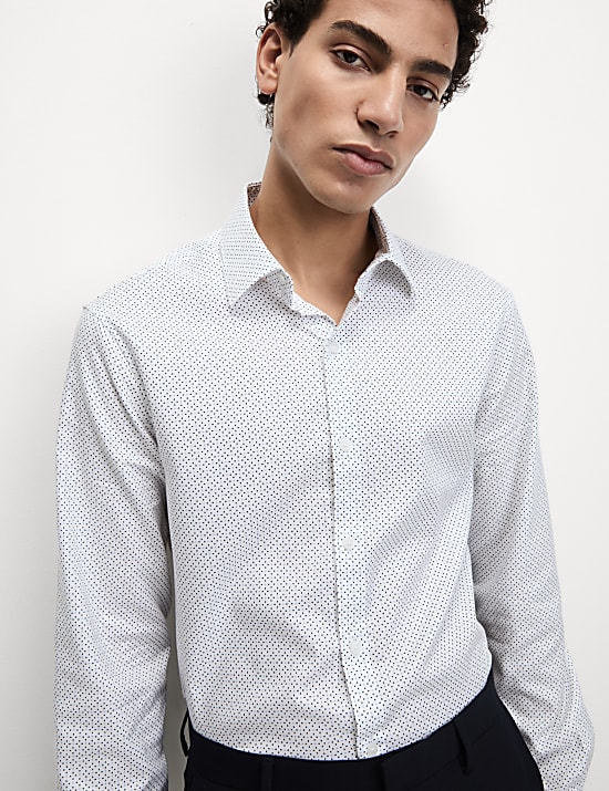 Regular Fit Easy Iron Pure Cotton Printed Shirt