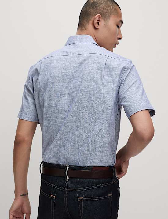 Regular Fit Easy Iron Pure Cotton Short Sleeve Shirt